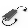 100W LED Power Supply: Black Silver Rectangular Driver with Ribbed Heat Sink