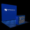 Our 10ft Backlit Tension Fabric Display Kit is an ultra-bright and vivid portable backlit trade show display