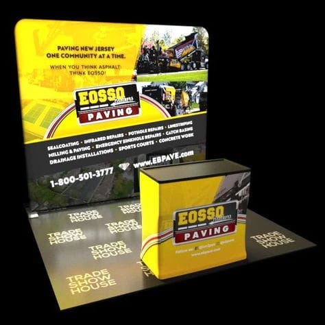 Our 10ft Backlit Tension Fabric Display Kit is an ultra-bright and vivid portable backlit trade show display