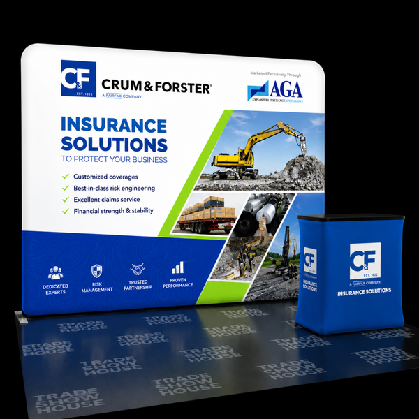 Our 10ft Backlit Tension Fabric Display Kit is an ultra-bright and vivid portable trade show that includes a hard