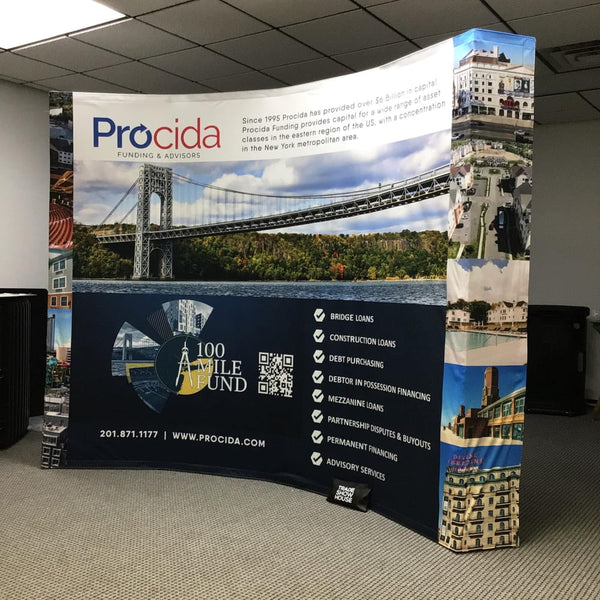 10ft Curved Pop Up Fabric Display - Displays