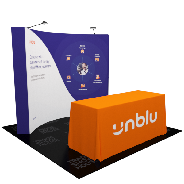 10ft x 7.5ft Curved Pop Up Display Table Cover Kit - Fabric Pop Up Displays