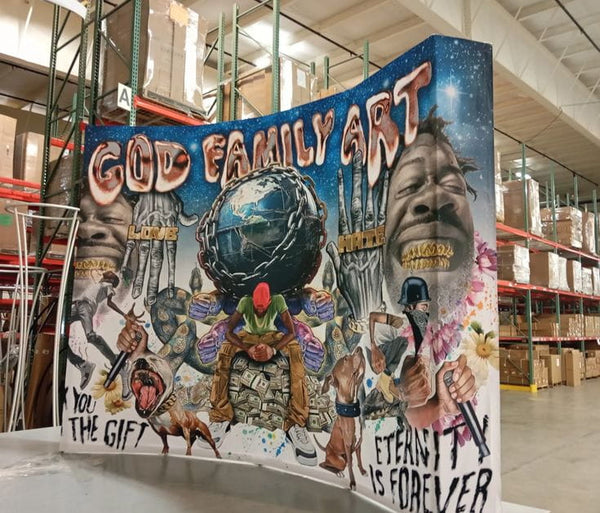 10ft Curved Pop Up Fabric Display Table Kit - Displays