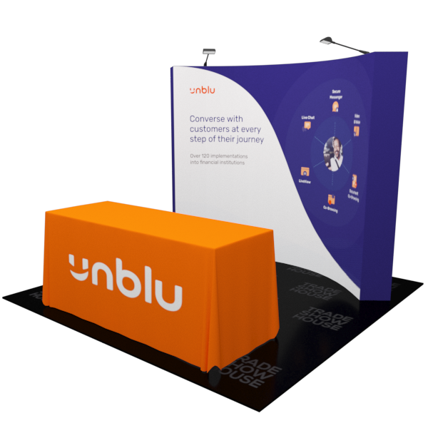 10ft x 7.5ft Curved Pop Up Display Table Cover Kit - Fabric Pop Up Displays