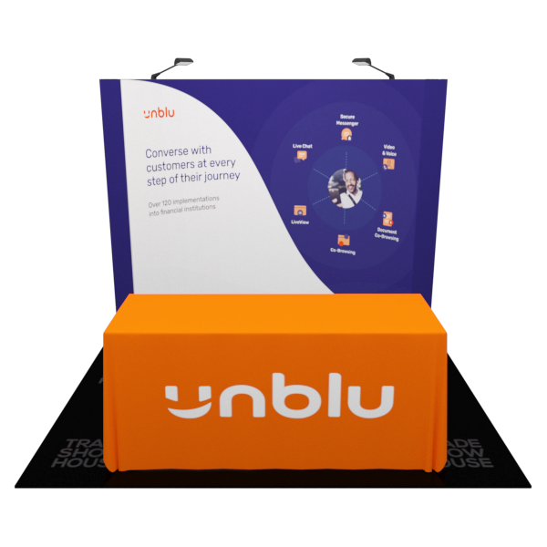 10ft x 7.5ft Curved Pop Up Display Table Cover Kit - Fabric Pop Up Displays