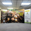 10ft Curved Pop Up Fabric Display Table Kit with potato harvest banner
