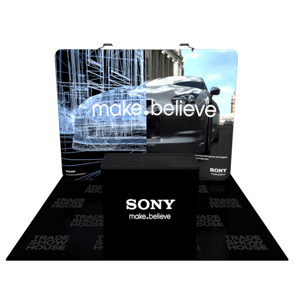 10ft Curved Tension Fabric Display Case Counter Kit - Tension Fabric Displays