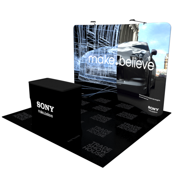 10ft Curved Tension Fabric Display Case Counter Kit - Tension Fabric Displays