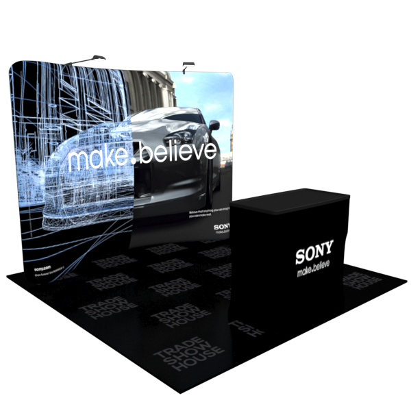 10ft Curved Tension Fabric Display Case Counter Kit - Tension Fabric Displays