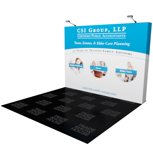 10ft x 7.5ft Straight Pop Up Display - Fabric Pop Up Displays