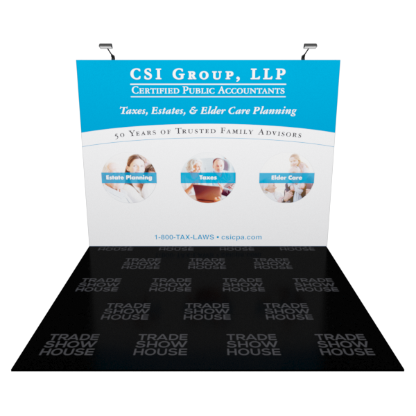 10ft x 7.5ft Straight Pop Up Display - Fabric Pop Up Displays