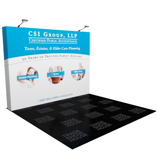 10ft x 7.5ft Straight Pop Up Display - Fabric Pop Up Displays