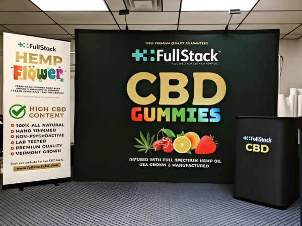 Black CBD Gummies Banner on 10ft Pop Up Display Kit