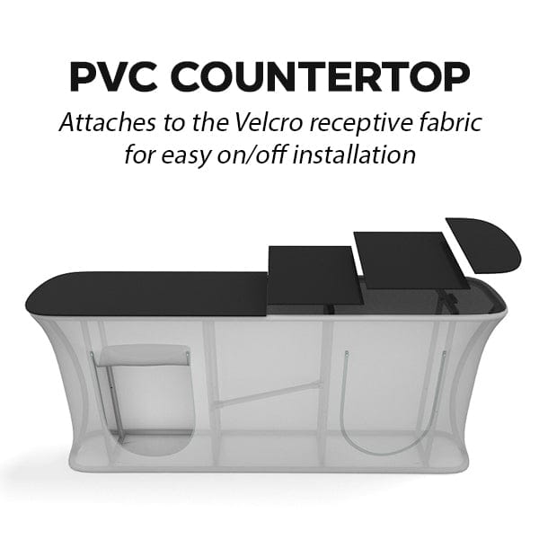 Black PVC countertop for 10ft Straight Tension Fabric Counter with Velcro attachment