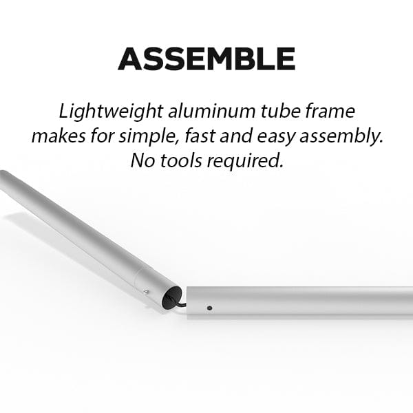 10ft straight tension fabric counter with silver aluminum tube frame