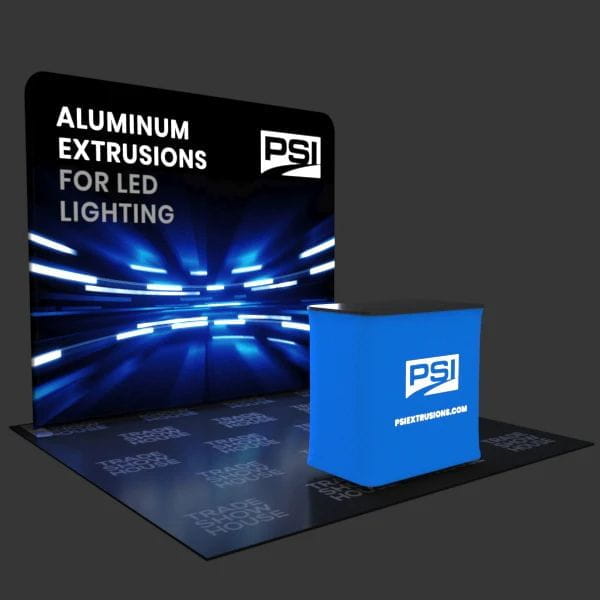 Our 10ft Straight Tension Fabric Display Kit is a sleek and modern style backdrop that features aluminum tube system