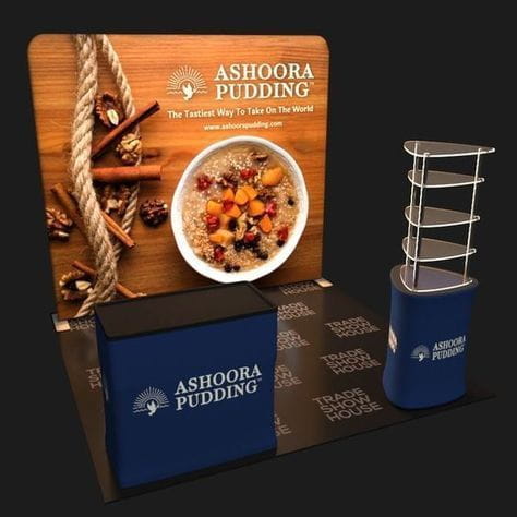 Our 10ft Straight Tension Fabric Display Kit is a sleek and modern style backdrop that features aluminum tube system