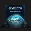 Skywatch 10ft x 8ft Light Box Display with glowing blue globe backdrop