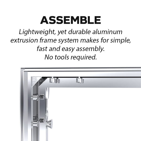 10ft x 8ft heavy-duty pro light box with silver aluminum extrusion frame