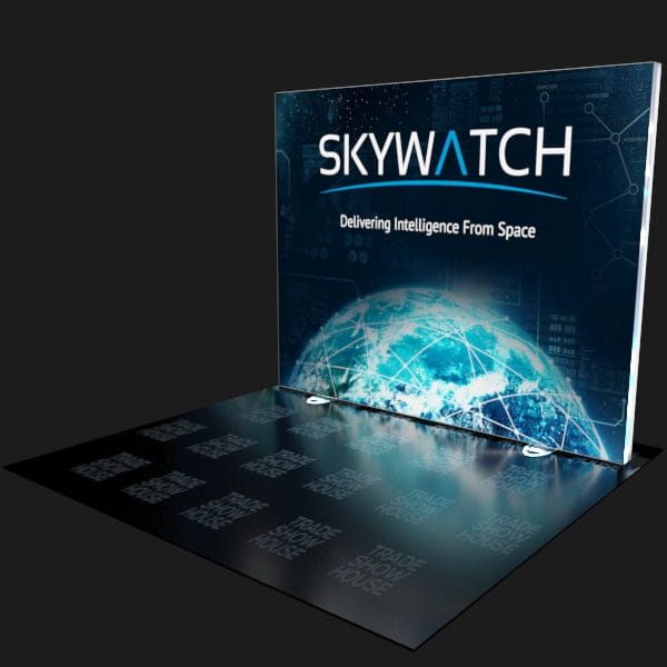 Skywatch 10ft x 8ft Pro Light Box: Glowing Blue Earth with Network Lines