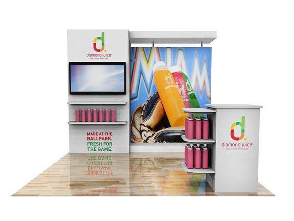 10x10 Eco-Modular Backlit Shelving TV Exhibit Kit 10 - Eco-Smart Exhibits