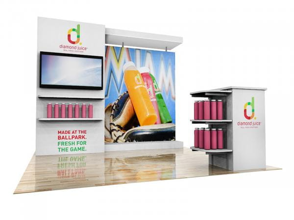 10x10 Eco-Modular Backlit Shelving TV Exhibit Kit 10 - Eco-Smart Exhibits