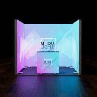 Our 10x10 Frameless SEG Lightbox Display Kit 02 combines one 10ft and two 3ft Displays for a more private inline booth