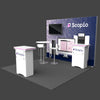 White Scopio 10x10 Frameless SEG Lightbox Booth with Purple Accents