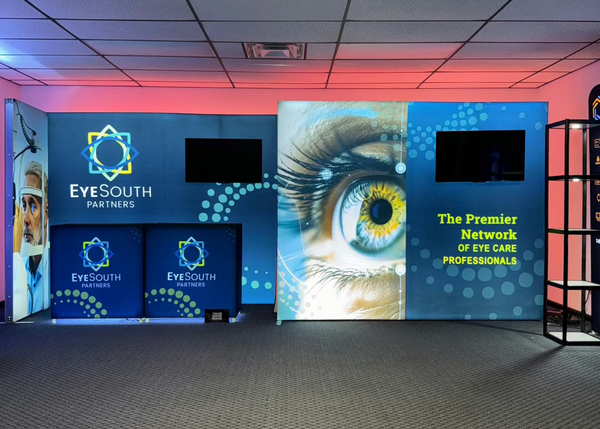 Blue Eye South Partners Backdrop in 10x10 SEG Lightbox Display