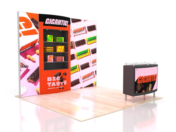 10x20 Eco-Modular Backlit Shelving Exhibit Kit 11 - ecoSmart Inline