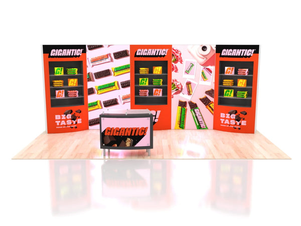 10x20 Eco-Modular Backlit Shelving Exhibit Kit 11 - ecoSmart Inline