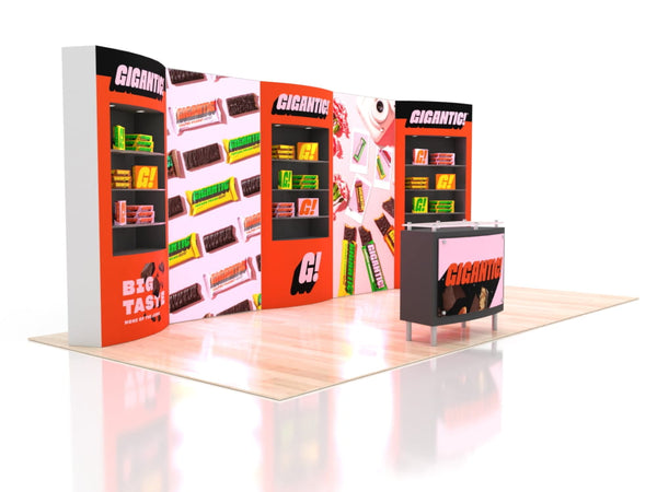 10x20 Eco-Modular Backlit Shelving Exhibit Kit 11 - ecoSmart Inline