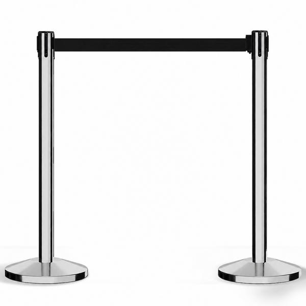 Our Retractable VIP Crowd Control Belt Stanchions are a heavy-duty, professional-grade solution built for high-traffic