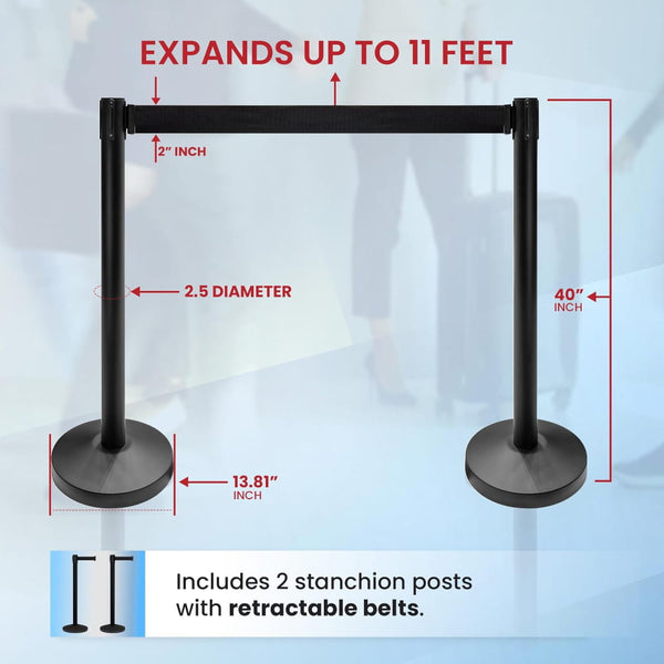 Our Retractable VIP Crowd Control Belt Stanchions are a heavy-duty, professional-grade solution built for high-traffic