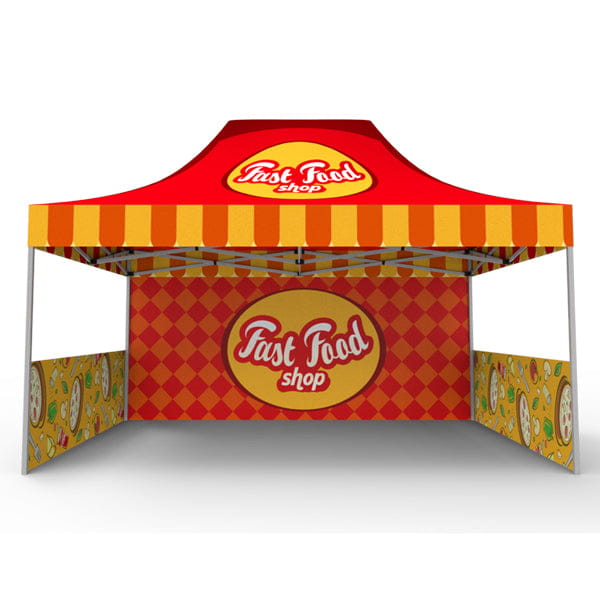 15ft Pop Up Tent with Backwall and Sidewalls - Pop Up Tents