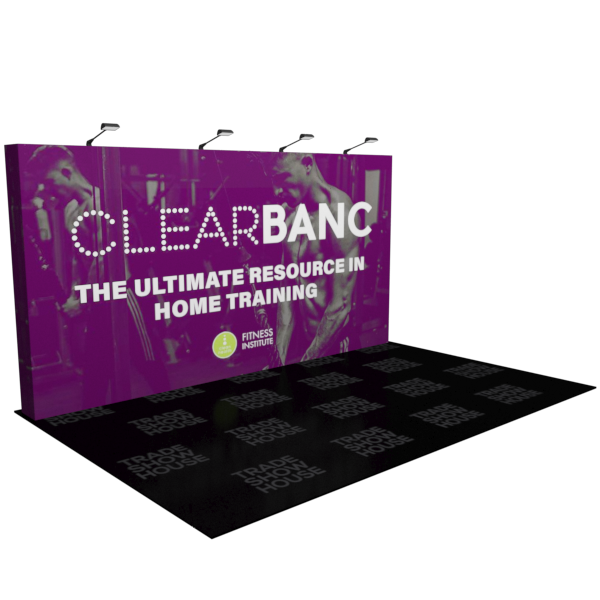 15ft Straight Pop Up Fabric Display - Fabric Pop Up Displays