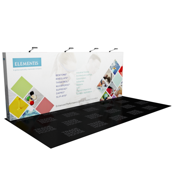 20ft x 7.5ft Straight Pop Up Display - Fabric Pop Up Displays