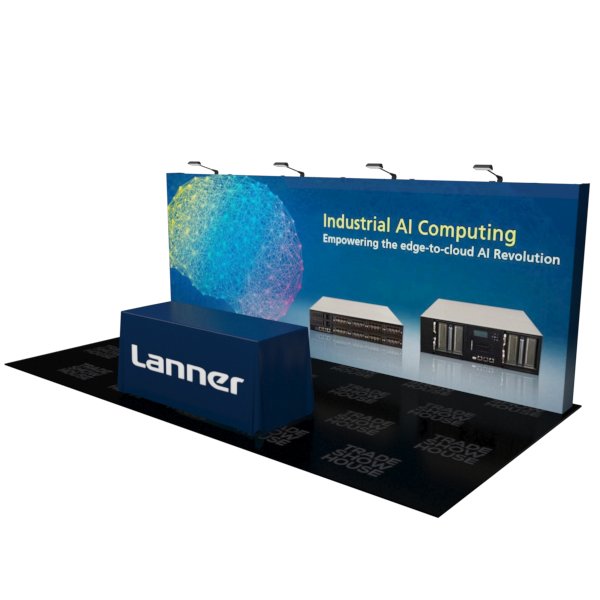 20ft x 7.5ft Straight Pop Up Display Table Cover Kit - Fabric Pop Up Displays