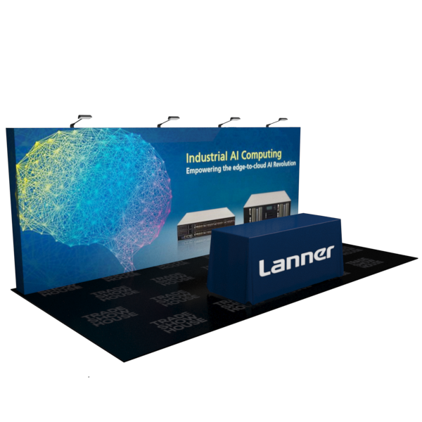 20ft x 7.5ft Straight Pop Up Display Table Cover Kit - Fabric Pop Up Displays