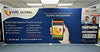 Blue Vitel Global Communications Banner on 20ft Tension Fabric Display
