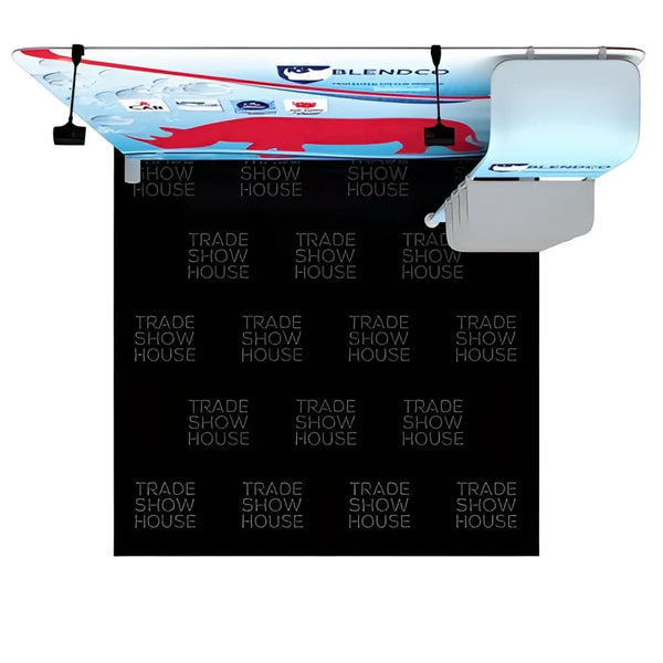 28’’ Partial Waterfall Shelving Display with White Red Blendco Booth