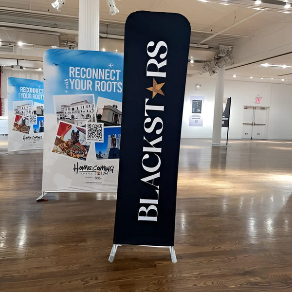 BlackStars 2ft Tension Fabric Banner Stand with Star Logo
