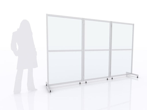 3-Panel Folding Safety Divider Partition Barriers with Wheels