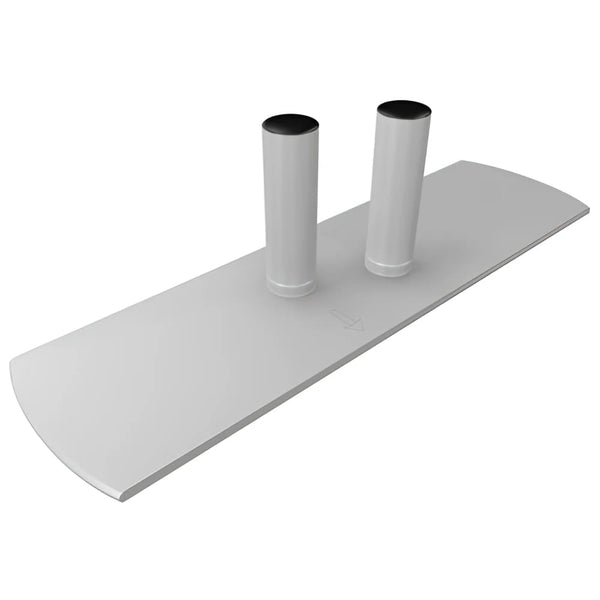 White metal trowel with two cylindrical handles for 32mm double overlapping foot
