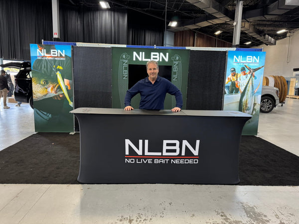 Black NLBN Logo 3ft Frameless SEG Lightbox Trade Show Table Cover