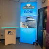 Our 3ft Frameless SEG Lightbox Display is one of the easiest and brightest lightbox displays on exhibit market
