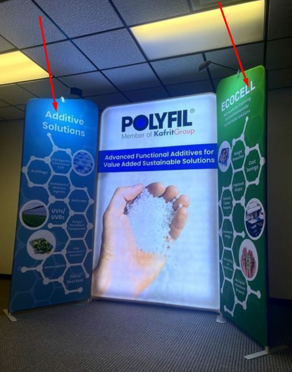 3ft x 8ft Angled Top Tension Fabric Modular Display - Tension Fabric Modular Display Panels