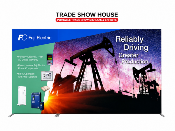 Our 4.5ft Frameless SEG Lightbox Display is one of the easiest and brightest lightbox displays on exhibit market