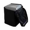 Black 5-pocket compact literature stand with file box and dividers