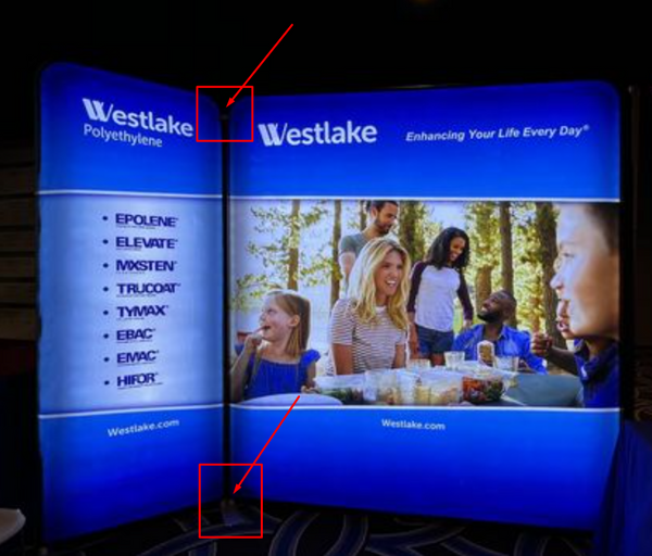 Blue Westlake Polyethylene Banner on 50mm/32mm Aluminum Butterfly Clamp